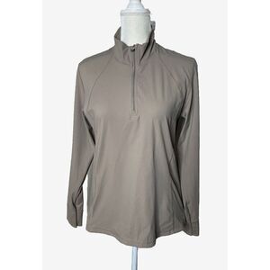 Ps Of Sweden Size L Equestrian Jacket 1/4 Zip Beige Neutral Mock Neck
